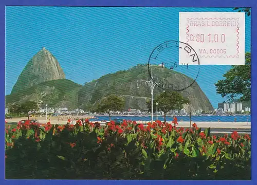 Brasilien Frama-ATM AG.00006 und VA.00005 LEBLON auf Ansichtskarte O 10.06.81