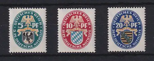 Dt. Reich Nothilfe 1925 Wappen Preußen, Bayern, Sachsen Mi.-Nr. 375-377 *