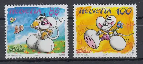 Schweiz 2004 Briefmarken Diddl - Mäuse Satz 2 Werte Mi.-Nr. 1882-83 ** 