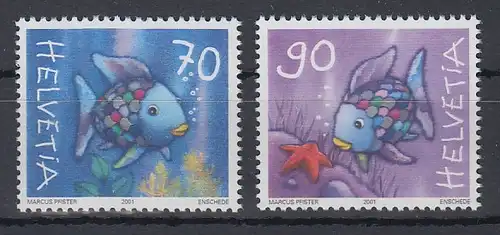 Schweiz 2001 Briefmarken Regenbogenfisch Satz 2 Werte Mi.-Nr. 1767-68 ** 