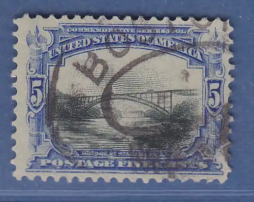 USA 1901 Ausstellung Buffalo NY 5 Cent Brücke Niagara Mi.-Nr. 135 gestempelt