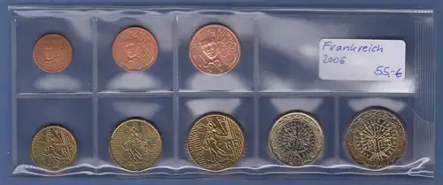 Frankreich EURO-Kursmünzensatz Jahrgang 2006 bankfrisch / unzirkuliert