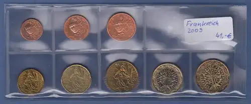 Frankreich EURO-Kursmünzensatz Jahrgang 2009 bankfrisch / unzirkuliert