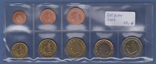 Belgien EURO-Kursmünzensatz Jahrgang 2007 bankfrisch / unzirkuliert