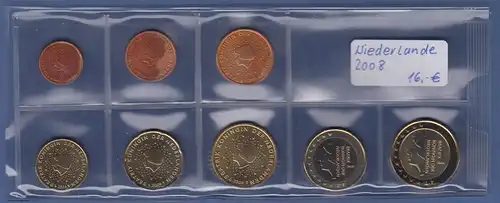 Niederlande EURO-Kursmünzensatz Jahrgang 2008 bankfrisch / unzirkuliert