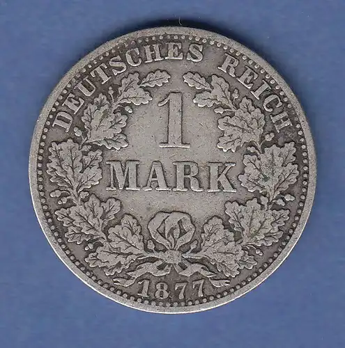 Deutsches Kaiserreich Silber-Kursmünze 1 Mark A 1877