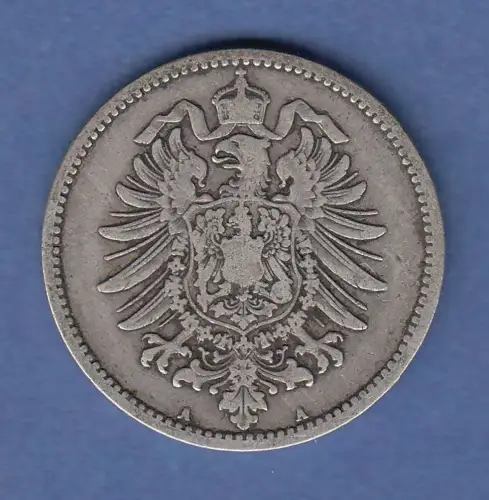 Deutsches Kaiserreich Silber-Kursmünze 1 Mark A 1877