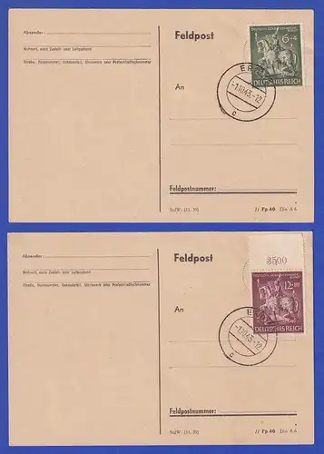 Dt. Reich Goldschmiedekunst Mi.-Nr. 860-61 2 FDC-Karten mit ET-O ERDING 1.10.43