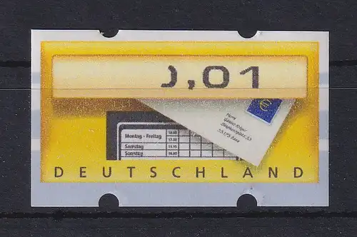 Deutschland ATM Briefkasten Mi.-Nr. 5 Teildruck ),01  ** 