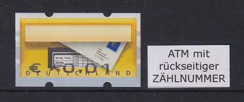 Deutschland ATM Briefkasten Mi.-Nr. 5 Fehlverwendung F II unten mit € mit ZN