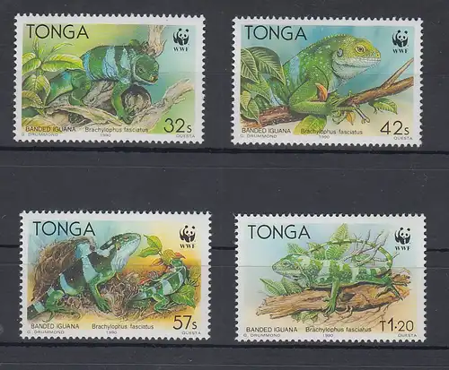 Tonga WWF Kurzkammleguan Mi.-Nr. 1140-1143 kpl. Satz 4 Werte **