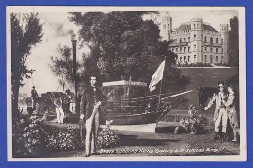 AK erste Landung König Ludwig II. in Schloss Berg Starnberger See, gelaufen 1930