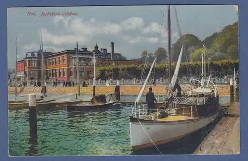 AK Kiel Jachtclub-Gebäude, gelaufen 1922  