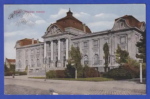 AK Riga Lettisches Nationalmuseum, gelaufen 1924