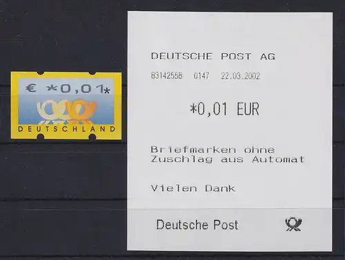 ATM Deutschland seltener LEIPZIGER LANGDRUCK 31mm, Mi.-Nr. 4.2  ** mit AQ