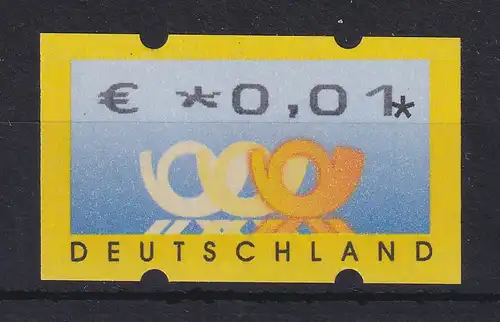 ATM Deutschland seltener LEIPZIGER LANGDRUCK 31mm, Mi.-Nr. 4.2 Wert 0,01 **