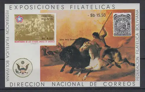 Bolivien 1976 200 Jahre Unabhängigkeit USA Mi.-Nr. Block 66 **