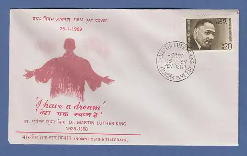 Indien 1969 Martin Luther King Mi.-Nr. 470 Ersttagsbrief