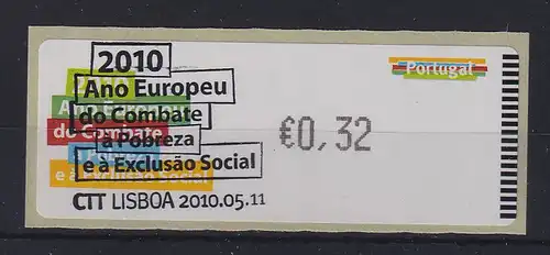 Portugal 2010 ATM gegen Armut Monétel Mi.-Nr. 71 Wert 32 mit ET-O