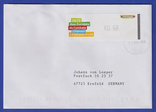 Portugal 2010 ATM gegen Armut Monétel Mi.-Nr. 71 Wert 68 auf FDC nach D