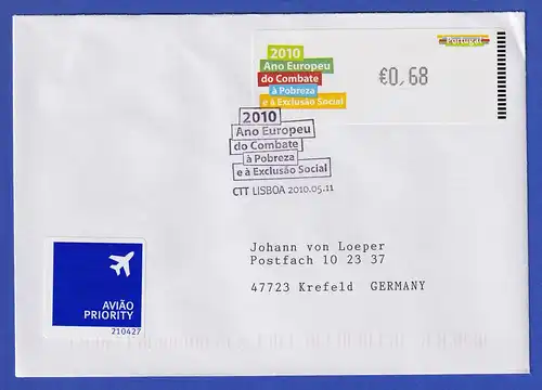 Portugal 2010 ATM gegen Armut Monétel Mi.-Nr. 71 Wert 68 auf FDC nach D