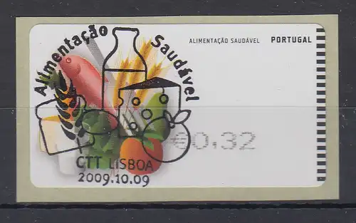 Portugal 2009 ATM Ernährung SMD Mi.-Nr. 68.1 Wert 0,32 mit ET-O