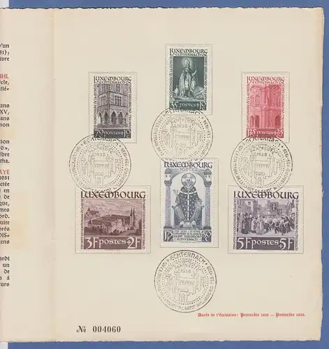 Luxemburg 1938 Heiliger Willibrord Echternach Mi.-Nr. 309-314 kpl. O im Folder