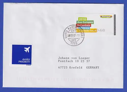 Portugal 2010 ATM gegen Armut SMD Mi.-Nr. 70 Wert 0,68 auf FDC nach D