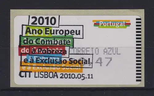 Portugal 2010 ATM gegen Armut Amiel Mi.-Nr. 70.2 Wert AZUL 0,47 mit ET-O