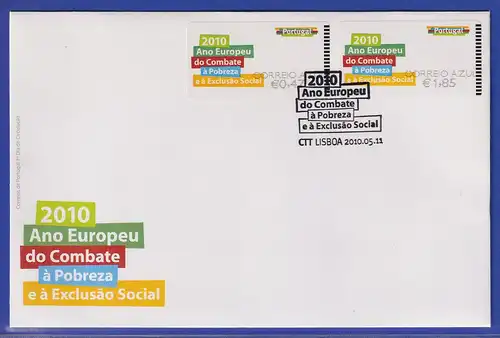 Portugal 2010 ATM gegen Armut NewVision Mi.-Nr. 70.3 Satz AZUL 47-185 auf FDC