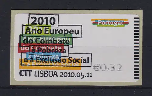 Portugal 2010 ATM gegen Armut NewVision Mi.-Nr. 70.3 Wert 0,32 mit ET-O