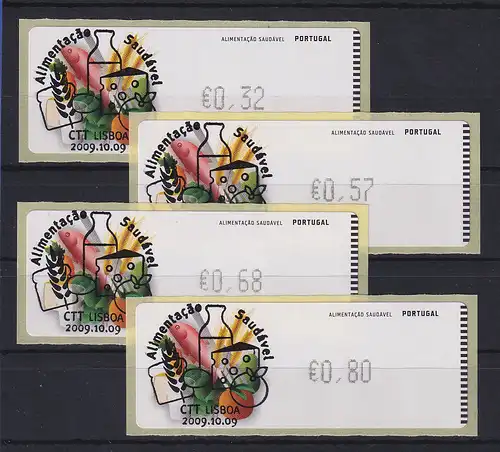 Portugal 2009 ATM Ernährung Monétel Mi.-Nr. 69 Satz 32-57-68-80 auf FDC