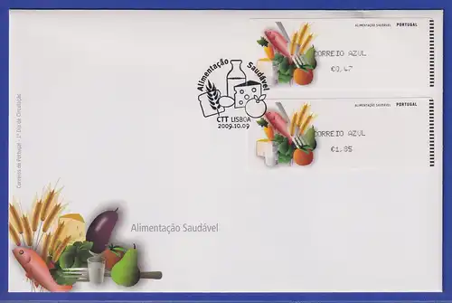 Portugal 2009 ATM Ernährung Monétel Mi.-Nr. 69 Satz AZUL 47-185 auf FDC
