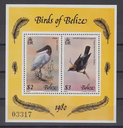 Belize 1980 Vögel Mi.-Nr. Block 19 **