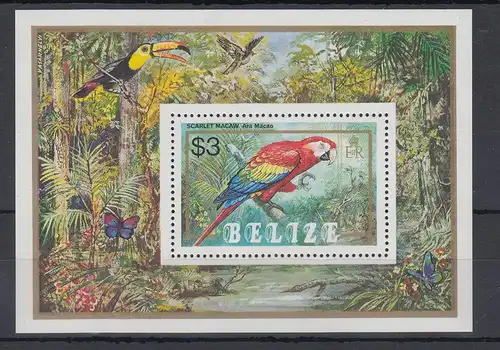 Belize 1984 Papagei Mi.-Nr. Block 68 **