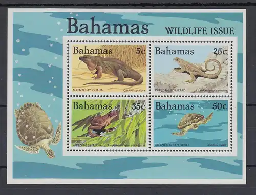 Bahamas Verschiedene Tiere Mi.-Nr. Block 43 **