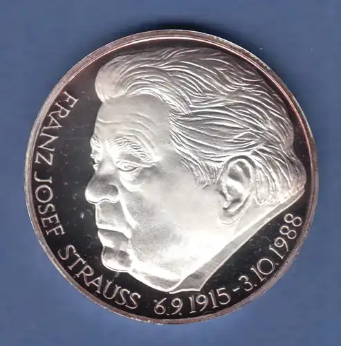Silber-Medaille Bayern Ministerpräsiden Franz Josef Strauß 30g Ag999  PP