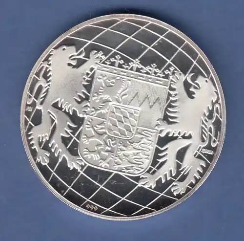 Silber-Medaille Bayern Ministerpräsiden Franz Josef Strauß 30g Ag999  PP