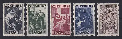 Saarland 1949 Volkshilfe Gemälde Satz 5 Werte Mi.-Nr. 267-271 ** 