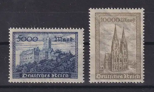 Deutsches Reich 1923 Freimarken Wartburg und Kölner Dom Mi.-Nr. 261-62 **