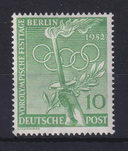 Berlin 1952 Vorolympische Festtage 10-Pfennig-Wert Mi.-Nr. 89 ** 