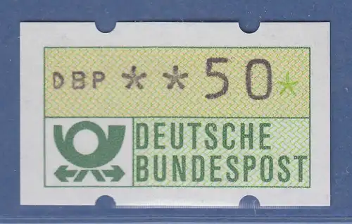 Deutschland KLÜSSENDORF-ATM Posthorn, Gummi gelb, Mi.-Nr. 1.1hu, Wert 50 **