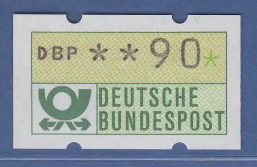 Deutschland KLÜSSENDORF-ATM Posthorn, Gummi gelb, Mi.-Nr. 1.1hu, Wert 90 **