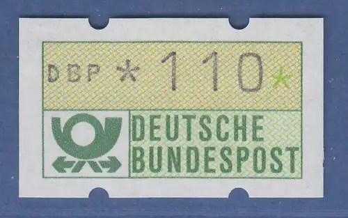 Deutschland KLÜSSENDORF-ATM Posthorn, Gummi gelb, Mi.-Nr. 1.1hu, Wert 110 **
