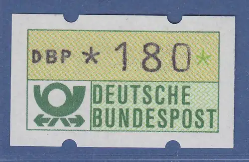 Deutschland KLÜSSENDORF-ATM Posthorn, Gummi gelb, Mi.-Nr. 1.1hu, Wert 180 **