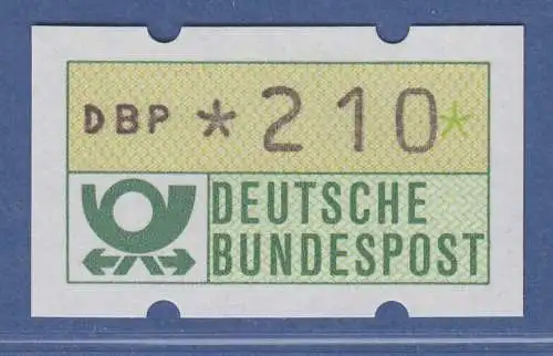 Deutschland KLÜSSENDORF-ATM Posthorn, Gummi gelb, Mi.-Nr. 1.1hu, Wert 210 **