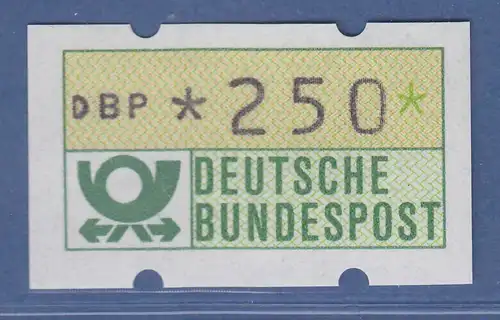 Deutschland KLÜSSENDORF-ATM Posthorn, Gummi gelb, Mi.-Nr. 1.1hu, Wert 250 **