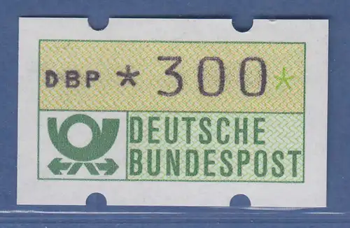 Deutschland KLÜSSENDORF-ATM Posthorn, Gummi gelb, Mi.-Nr. 1.1hu, Wert 300 **