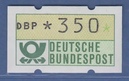 Deutschland KLÜSSENDORF-ATM Posthorn, Gummi gelb, Mi.-Nr. 1.1hu, Wert 350 **