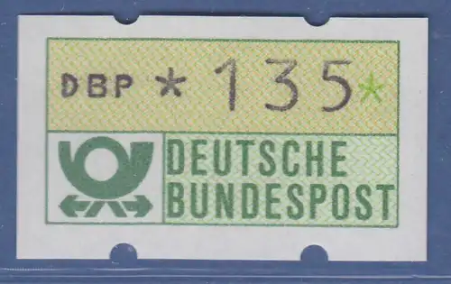 Deutschland KLÜSSENDORF-ATM Posthorn, Gummi gelb, Mi.-Nr. 1.1hu, Wert 135 **